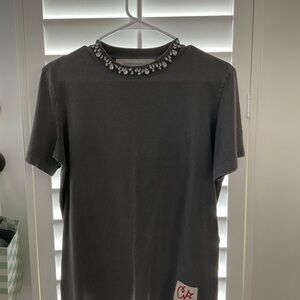 Golden Goose womens Black Embellished Crew Neck Shirt